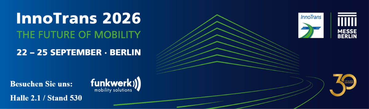 Hinweisbanner Innotrans 2026 Funkwerk Mobility Solutions ist dabei